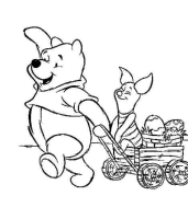 A coloring page of winnie the pooh - group